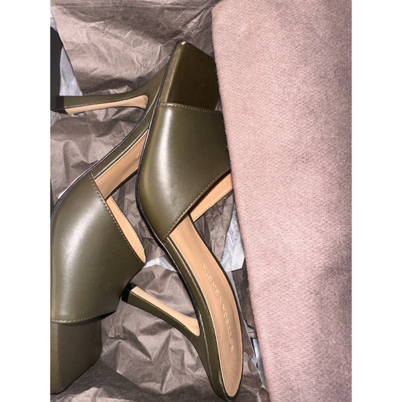 Bottega Veneta Leather Berry Sandal Slide Kaki Green Brown Size 36 New in Box - Picture 7 of 15